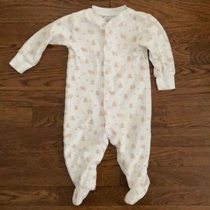 Babycottons pink hippo pajamas with footies